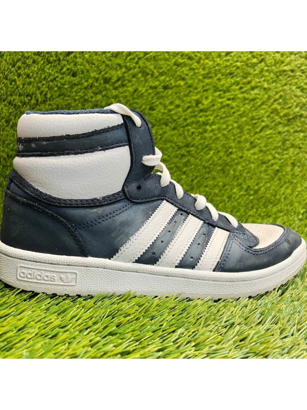 Adidas Top Ten RB J Boys Size 7 Collegiate Navy White Basketball Shoes Sneakers